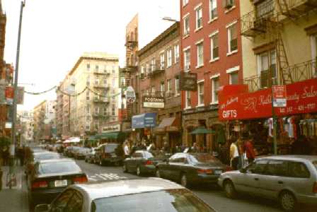 Mulberry Street facing Canal Street Chinatown - Downtown Manhattan 1965 NYC